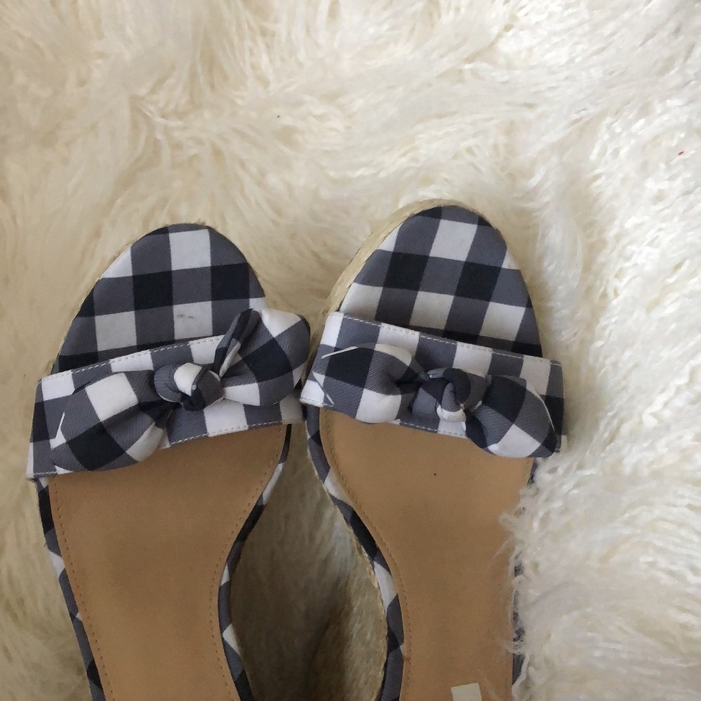 MICHAEL Michael Kors Pippa Gingham Espadrille Wedge Sandals - Picture 8 of 9